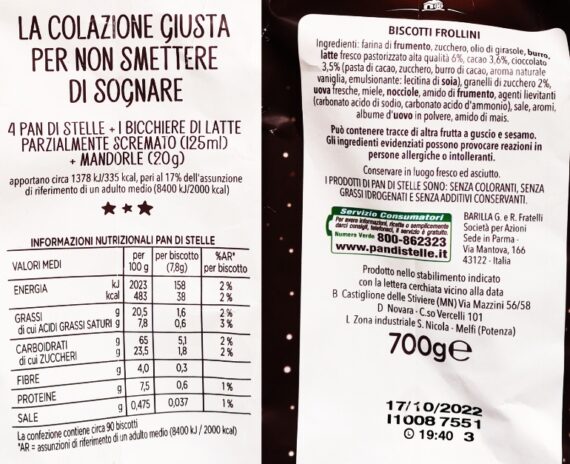BISCOTTI MULINO BIANCO PAN DI STELLE