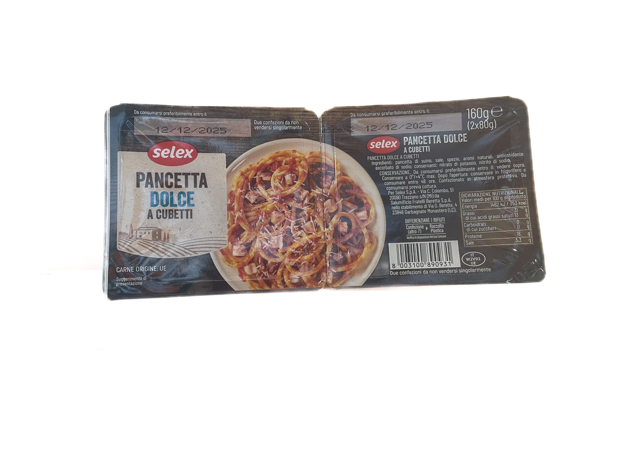 2 PANCETTA DOLCE CUBETTI SELEX