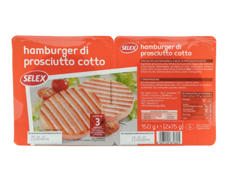 2 HAMBURGER PROSC. COTTO