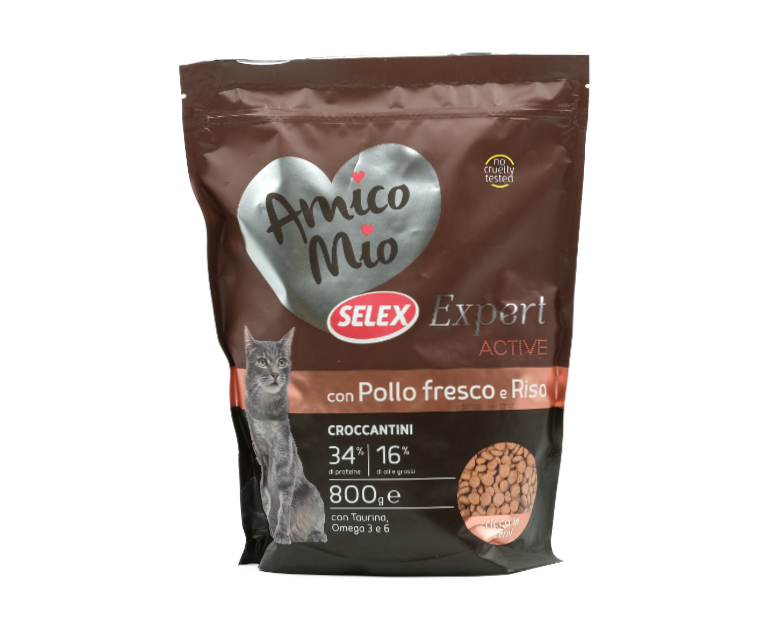 CROCC.GATTO ADULT ACTIVE POLLO-RISO AMICO MIO