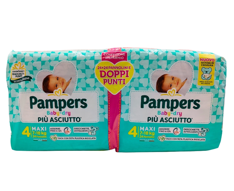 48 PAMPERS BABY DRY  MAXI PACCO DOPPIO