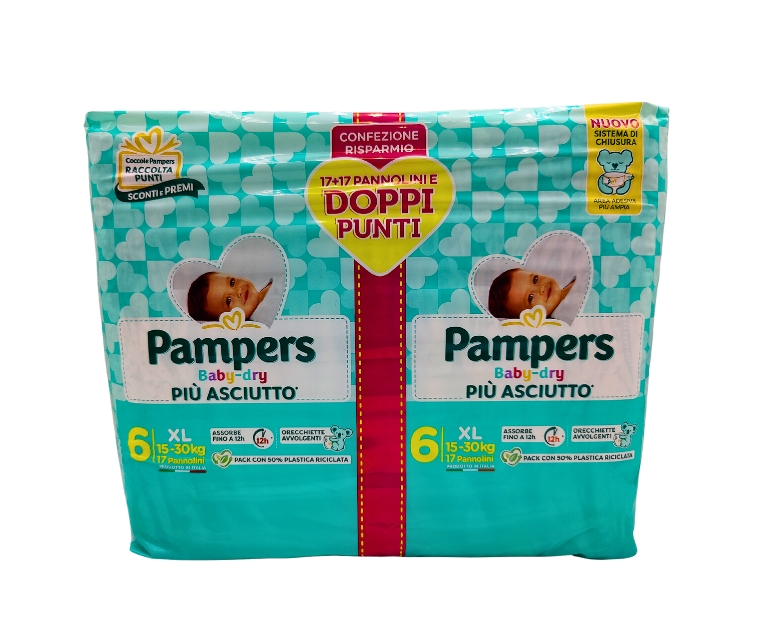 34 PAMPERS BABY DRY EXTRA LARGE