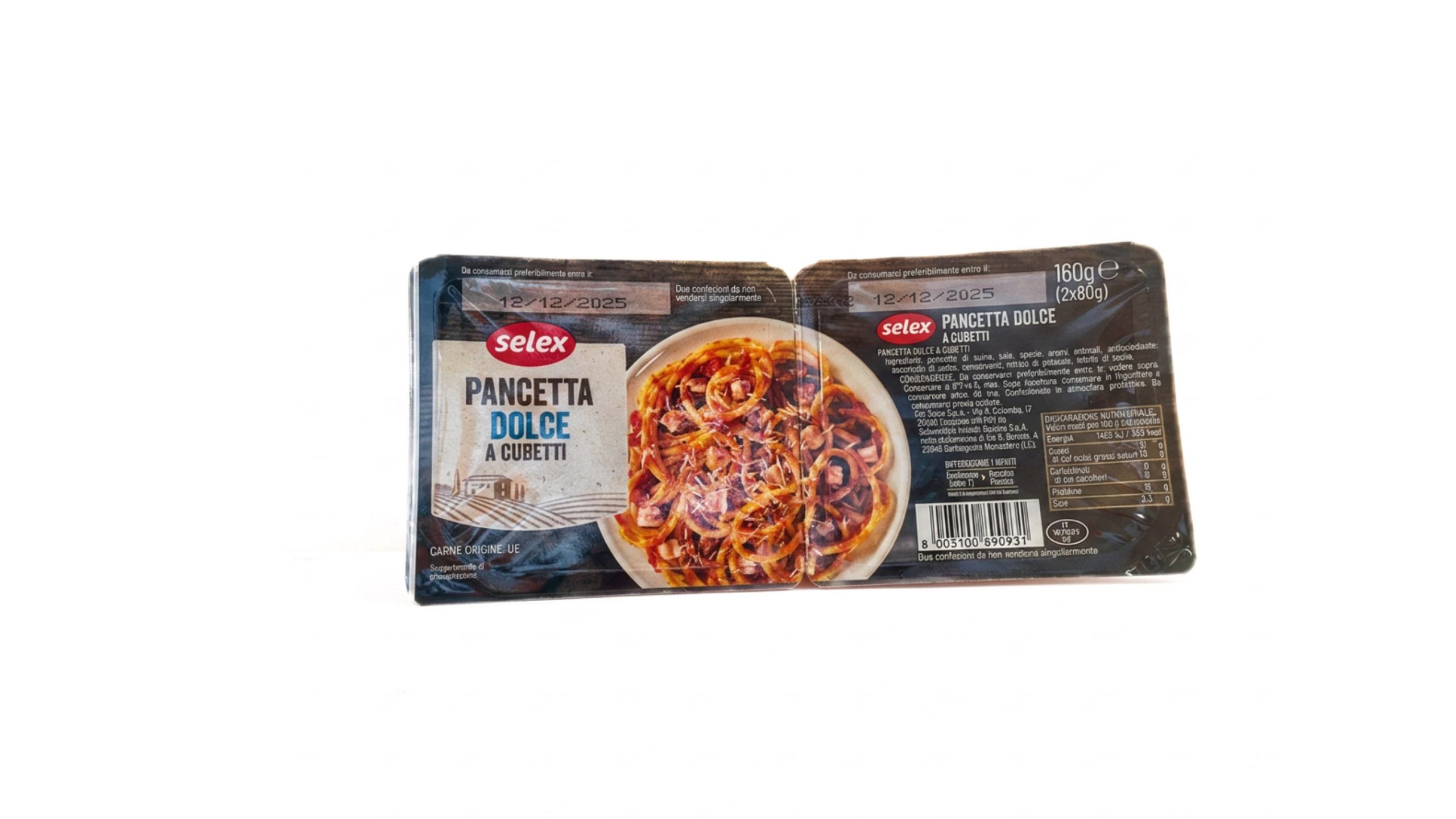 2 PANCETTA DOLCE CUBETTI SELEX